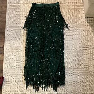 Eva Franco Green Sequin Skirt